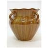Image 1 : A LINTHORPE ART POTTERY JARDINIERE, late 19th Century, wavy rim, chocolate drip glaze, four ring...