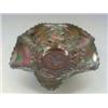Image 1 : AN AMETHYET CARNIVAL GLASS DISH, wavy rim, Acorn pattern, diameter 23cm    30-40...