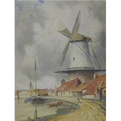 STAATEN, VAN, L, a pair of coastside views, sailing vessells to foreground, watercolours, signed...