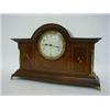 Image 1 : AN EDWARDIAN TIMEPIECE, 10cm Arabic dial, parquetry architectural case, brass details, eight day...