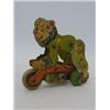 Image 1 : A CHAD VALLEY CLOCKWORK TOY, clown on a motorbike, lithograph features on wood  20-30...