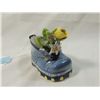 Image 1 : CAPODIMONTE ITALIAN SMALL BLUE BOOT WITH FLOWERS