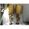 Image 1 : PAIR LARGE VINTAGE HOLLYWOOD REGANCY GOLD LAMPS