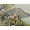 Image 2 : ITALIAN VILLA ON LAKE OIL PAINTING
