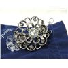 Image 2 : ANTIQUE SILVERTONE FINISH CLEAR RHINESTONE BRACELE