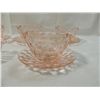 Image 3 : LOT 9 PINK DEPRESSION GLASS ASSORTED BOWLS PLATES