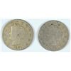 Image 1 : 1891 & 1893 V-NICKELS