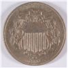 Image 1 : 1867 SHIELD NICKEL AU 53