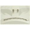 Image 1 : FABULOUS 14KT WHITE GOLD DIAMOND BRACELET AND EARRINGS