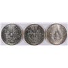 Image 2 : 3-GEM BU AMERICAN SILVER EAGLES (1986,1987,1988)