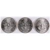 Image 2 : 3 GEM BU AMERICAN SILVER EAGLES (1989,1990,1991)