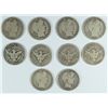 Image 1 : LOT OF 10 BARBER HALF DOLLARS G/VG