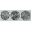 Image 1 : 3-GEM BU AMERICAN SILVER EAGLES (2002,2003,2004)