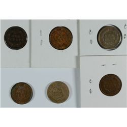 INDIAN ONE CENT GROUP: 1903 XF, 1874 G-VG, 1875 VG+, 1898 AU, 1859 G+, 1862 FINE