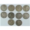 Image 1 : 10 DIFFERENT CIRC. WALKING LIBERTY HALF DOLLARS NICE CIRCULATED