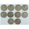 Image 1 : 10 DIFFERENT CIRC. WALKING LIBERTY HALF DOLLARS NICE CIRCULATED