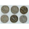 Image 2 : 6 MIXED CIRC. WALKING LIBERTY HALF DOLLAR NICE CIRCULATED