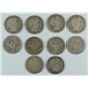 Image 1 : LOT OF 10 BARBER HALF DOLLARS G/VG