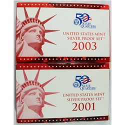 (2) US SILVER PROOF SETS (01, 03)