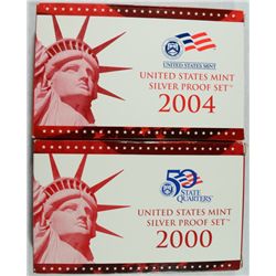 (2) US SILVER PROOF SETS (00, 04)