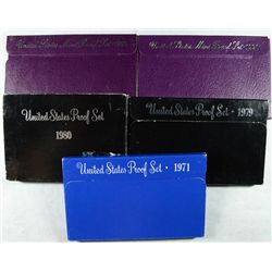 (5) US PROOF SETS (71, 79, 80, 90, 91)