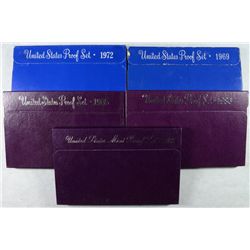 (5) US PROOF SETS (69, 72, 85, 86, 88)