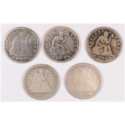 (5) SEATED LIBERTY QUARTERS (53, 53-O, 54, 54-O, 57)