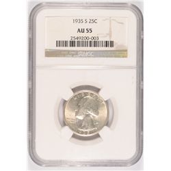 1935-S WASHINGTON QUARTER NGC AU-55