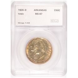 1935-D ARKANSAS COMMEN HALF DOLLAR SEGS MS-67
