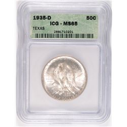 1935-D TEXAS COMMEN HALF DOLLAR ICG MS-65