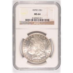 1878-S MORGAN DOLLAR NGC MS-64