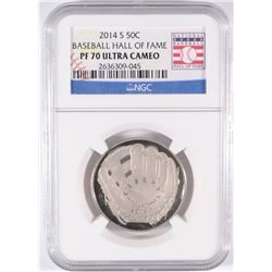 2014 U.S. MINT BASEBALL HALL OF FAME COMMEM. HALF DOLLAR, NGC PF-70 ULTRA CAMEO
