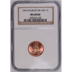 1995 LINCOLN CENT DOUBLE DIE OBV NGC MS-68 RED