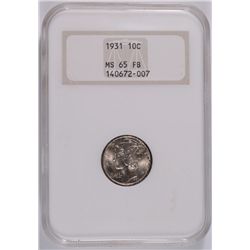 1931 MERCURY DIME NGC MS65FB