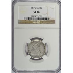 1875-S TWENTY CENT NGC VF20