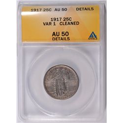 1917 T-1 STANDING LIBERTY QUARTER ANACS AU 50