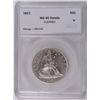 Image 1 : 1857 SEATED HALF DOLLAR SEGS MS60 DETAILS CLEANED