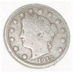 1912 LIBERTY "V" NICKEL RED BOOK VALUE IS $10.00+ *NICE EARLY FINE GRADE*!!