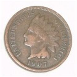 1907 INDIAN HEAD PENNY RED BOOK VALUE IS $8.00+ *NICE EARLY VERY FINE GRADE*!! PENNY CAME OUT OF SAF