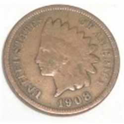 1908 INDIAN HEAD PENNY RED BOOK VALUE IS $5.00+ *NICE EARLY FINE GRADE*!! PENNY CAME OUT OF SAFE!!