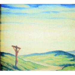 František Drtikol ( 1883-1961 ) - Wayside Cross in Landscape 