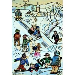 Josef Lada ( 1887-1957 ) - Winter Games