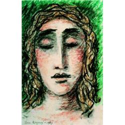 Jan Zrzavý ( 1890-1977 ) - Head of Young Girl 