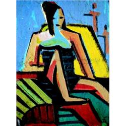 Josef Tokstein Sitting Woman