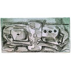 Jan Benda ( 1897-1967 ) - Still-life with Cup, Pipe and Cards 