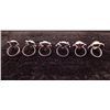 Image 2 : 6 Sterling Rings Sapphire Emerald Garnet Ruby Moonstone