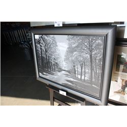 FRAMED BLACK AND WHITE LANDSCAPE