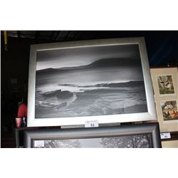 FRAMED BLACK AND WHITE LANDSCAPE