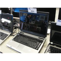 TOSHIBA SATELLITE 15" SCREEN LAPTOP - NO CORDS
