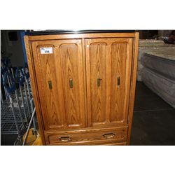 OAK 2 DRAWER ARMOIRE